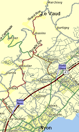 Plan d'accès depuis l'autoroute